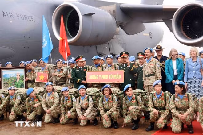 Vietnamese UN peacekeepers prepare to depart for missions in South Sudan and Abyei. (Photo: Xuan Khu/VNA)