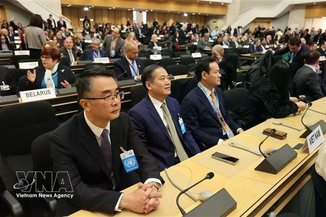 The Vietnamese delegation at the opening of the 61st session of the UN Human Rights Council (Photo: VNA)