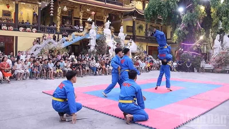 A martial arts performance impresses the audience in Laos. (Photo: Duy Toan)