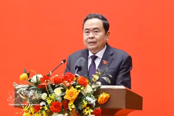 NA Chairman Tran Thanh Man speaks at the event. (Photo: VNA)