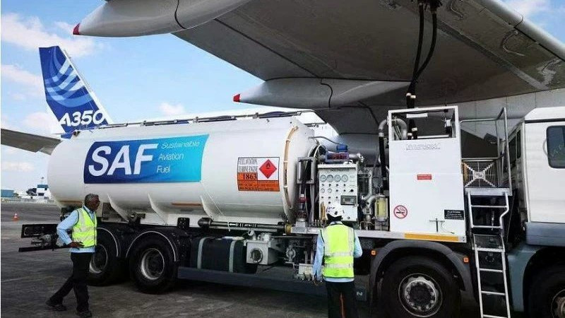 Modern aircraft engines can efficiently operate on a 50 out of 50 blend of SAF and conventional jet fuel.