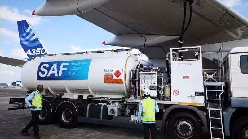 Modern aircraft engines can efficiently operate on a 50 out of 50 blend of SAF and conventional jet fuel.