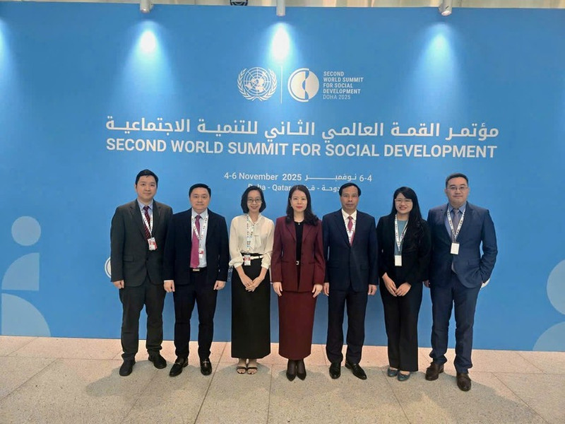 The Vietnamese delegation at the second World Summit for Social Development 2025. (Photo: VNA)