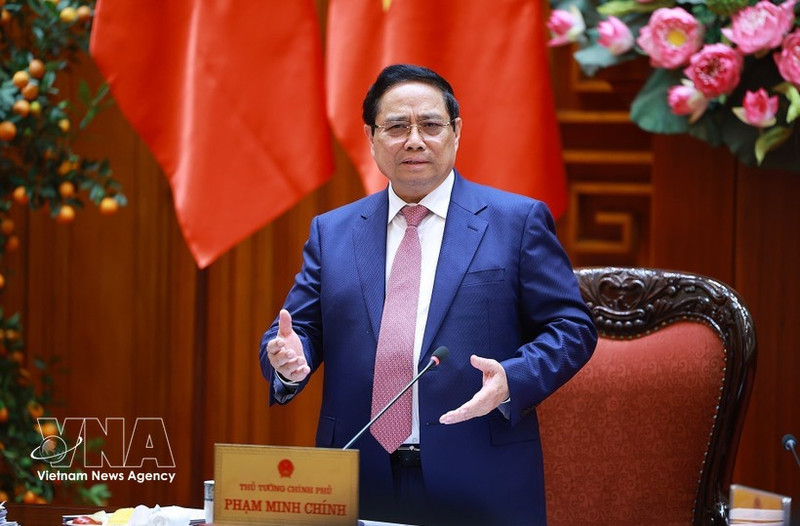 Prime Minister Pham Minh Chinh speaks at the meeting of permanent Government members in Ha Noi on March 16. (Photo: VNA)