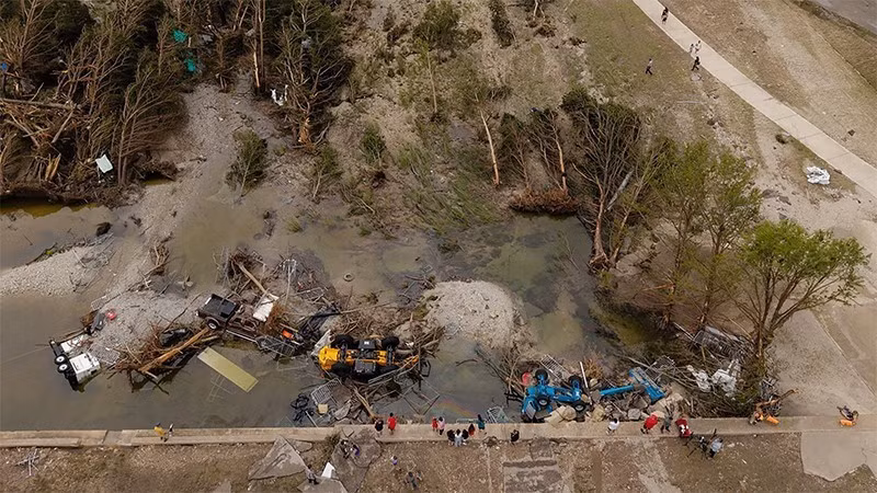 Flood damage in Kerr County, Texas, on 5 July 2025. (Photo: The Texas Tribune)