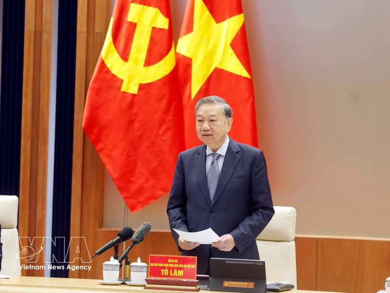 Party General Secretary To Lam speaks at the event. (Photo: VNA)