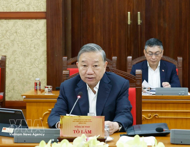 Party General Secretary To Lam addresses the meeting. (Photo: VNA)