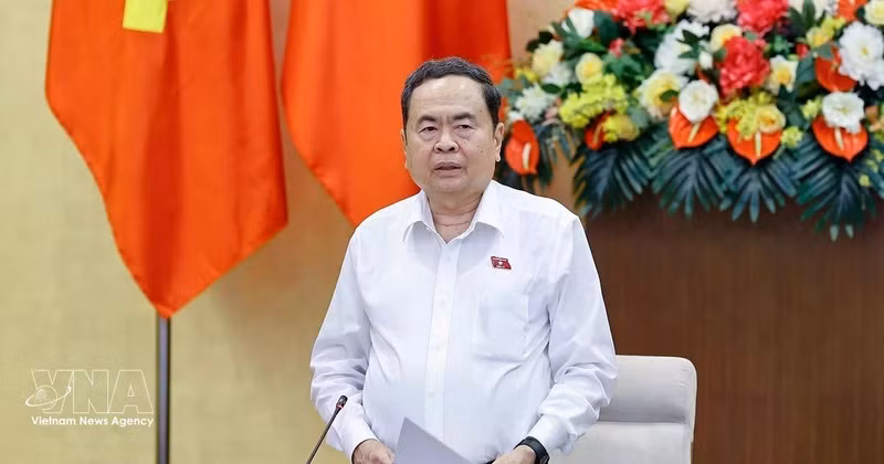 Chairman of the National Assembly (NA) Tran Thanh Man speaks at the fourth meeting of the NA Party Committee for the 2025–2030 term in Ha Noi on March 16. (Photo: VNA)
