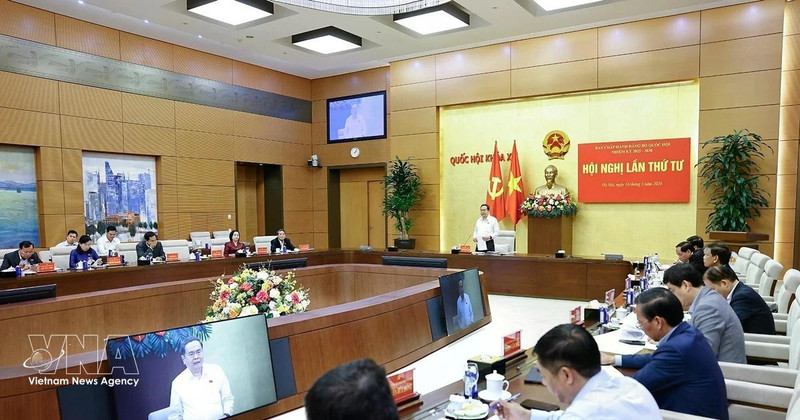 National Assembly Tran Thanh Man chairs the fourth conference of the National Assembly Party Committee for 2025–2030 term on March 16. (Photo: VNA)