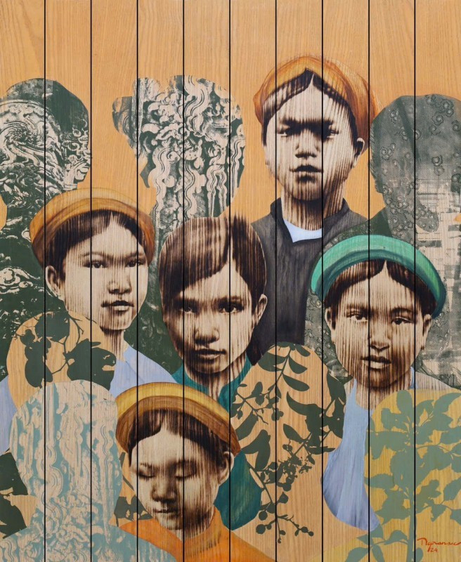 “Indochina” (2024), a wood-burning painting by Ngo Van Sac, is nominated among the top three works in the Modern and Contemporary category at Asian Art in London 2025. (Photo: VNA)