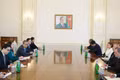 Vietnamese Vice President Vo Thi Anh Xuan holds talks with Azerbaijani President Ilham Aliyev and First Vice President Mehriban Aliyeva in Baku on October 14. (Photo: VNA)