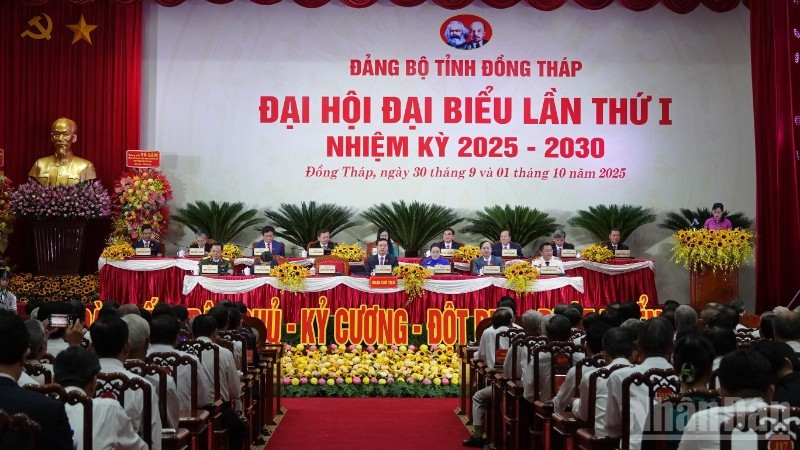 Opening of the first Congress of the Dong Thap Provincial Party Committee for the 2025–2030 term.