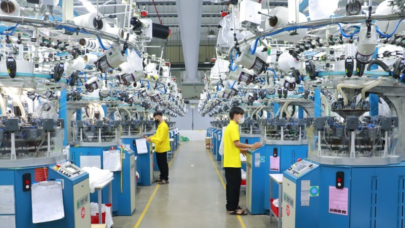 Production activities at Bangjie Viet Nam Knitting Co., Ltd., Pho Noi Textile and Garment Industrial Park, Hung Yen Province.