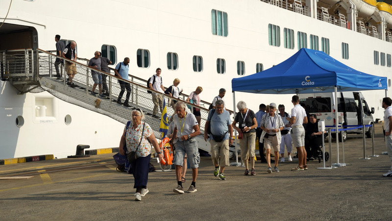 The Costa Deliziosa docks in Ho Chi Minh City on February 22.