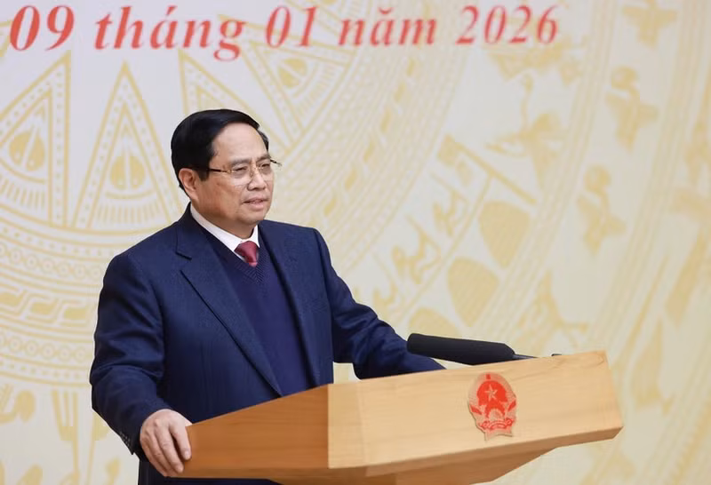 PM Pham Minh Chinh speaks at the national conference on public investment promotion for 2025 and 2026 on January 9 (Photo: VNA)