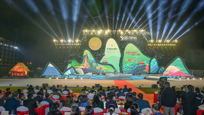 A view of the opening ceremony of the Red River – Lao Cai Festival 2025.