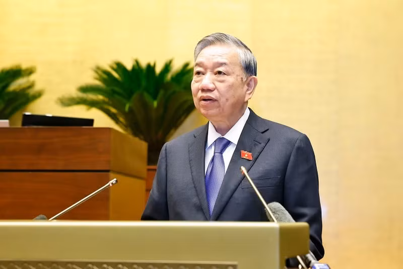 Party General Secretary To Lam speaks at the conference. (Photo: VNA)
