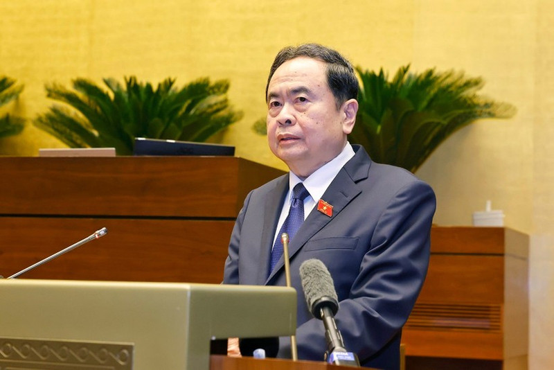 NA Chairman and President of the National Election Council Tran Thanh Man speaks at the event (Photo: VNA)