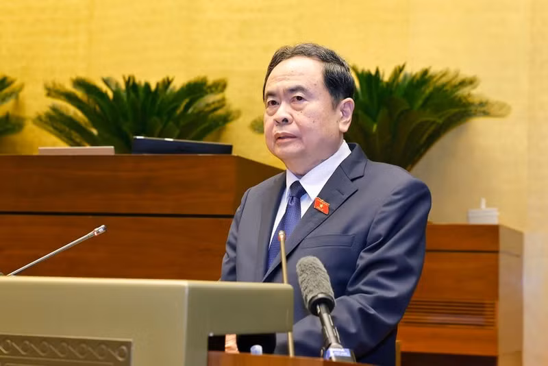 NA Chairman and President of the National Election Council Tran Thanh Man speaks at the event (Photo: VNA)