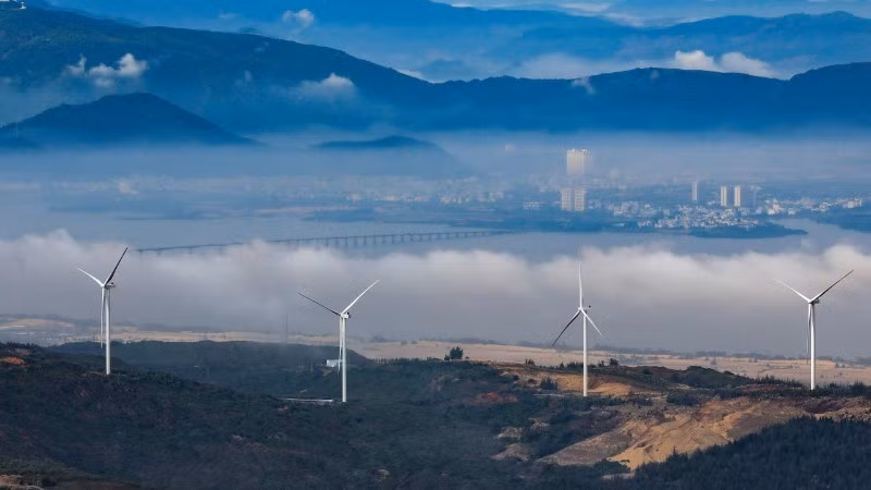Wind power plant project in Gia Lai Province. (Photo: VO VIET)