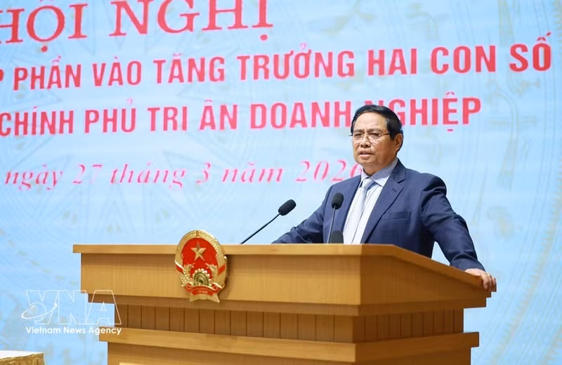 Prime Minister Pham Minh Chinh speaks at the conference. (Photo: VNA)