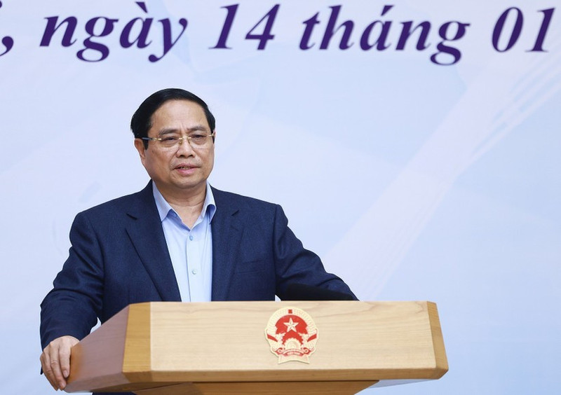 Prime Minister Pham Minh Chinh speaks at the conference on January 14 to review the National Steering Committee for International Integration’s performance in 2025 and outline key tasks for this year. (Photo: VNA)