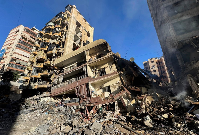 Destruction following Israeli airstrikes in the Aisha Bakkar area in central Beirut, Lebanon. (Photo: Xinhua/VNA)