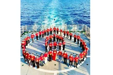 Le Thuong joins the Great Solidarity Voyage visiting soldiers and residents in Truong Sa in 2025.