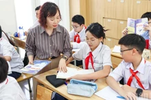 A lesson at Ngo Si Lien Lower Secondary School in Ha Noi. (Photo: DAI THANG)