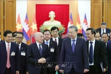 Party General Secretary To Lam (R, first row) meets with Cambodian King Norodom Sihamoni during the latter’s state visit to Vietnam on November 28, 2024. (Photo: VNA)