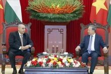 Party General Secretary To Lam (right) receives Speaker of the Jordanian House of Representatives Mazen Turki El Qadi in Ha Noi on February 3. (Photo: VNA)