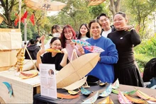 Hundreds of young people take part in activities under the Creative Gathering programme around Hoan Kiem Lake.