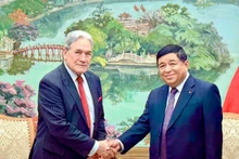 Deputy Prime Minister Nguyen Chi Dung (R) and Winston Peters, Minister of Foreign Affairs of New Zealand, at their meeting in Ha Noi on November 25. (Photo: VNA)