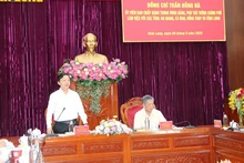 Deputy Prime Minister Tran Hong Ha delivers directives at the working session.