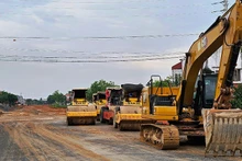 Construction vehicles in the northeast of Thanh Hoa province.