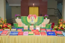 An exhibition space showcases outstanding works published by the People’s Army Publishing House.