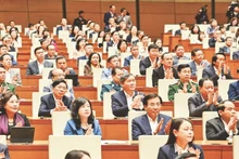 Delegates attend the national conference on studying and grasping the Resolution of the 14th National Congress of the Party. (Photo: DANG ANH)