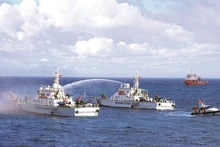 Vietnam Coast Guard trains in search and rescue at sea.