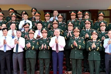 General Secretary To Lam, Secretary of the Central Military Commission, Party and State leaders and delegates at the working session with the 12th Army Corps under the Ministry of National Defence.