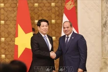 State President Luong Cuong (L) and Egyptian President Abdel Fattah El‑Sisi. (Photo: VNA)