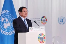 Prime Minister Pham Minh Chinh speaks at the plenary session of the 3rd United Nations Ocean Conference (UNOC 3) in Nice, France. (Photo: VNA)