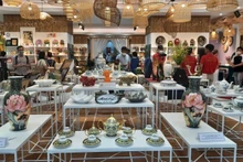 Enterprises display handicraft products at the Showroom of the Ho Chi Minh City Centre for Trade and Investment Promotion.