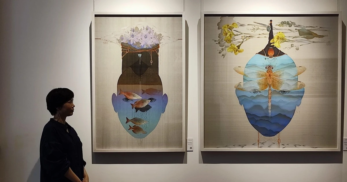 Exhibition of silk paintings gathers five famous Vietnamese painters