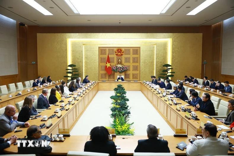 Prime Minister Pham Minh Chinh received leaders of US universities who came to Vietnam to attend the IAPP. Prime Minister Pham Minh Chinh received leaders of US universities who came to Vietnam to attend the IAPP.