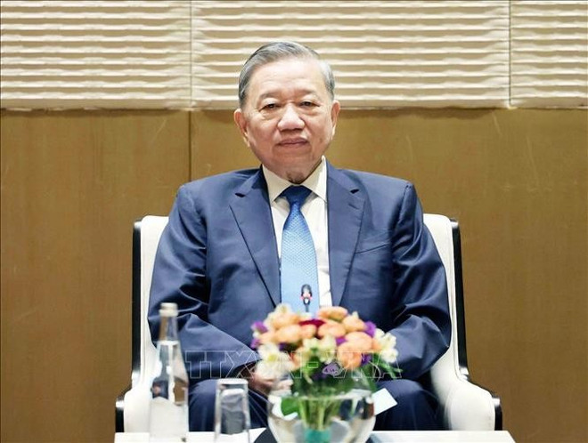 General Secretary of the Communist Party of Viet Nam Central Committee To Lam at the meeting with leaders of several prominent Azerbaijani companies on May 8, 2025. (Photo: VNA) General Secretary of the Communist Party of Viet Nam Central Committee To Lam at the meeting with leaders of several prominent Azerbaijani companies on May 8, 2025. (Photo: VNA)