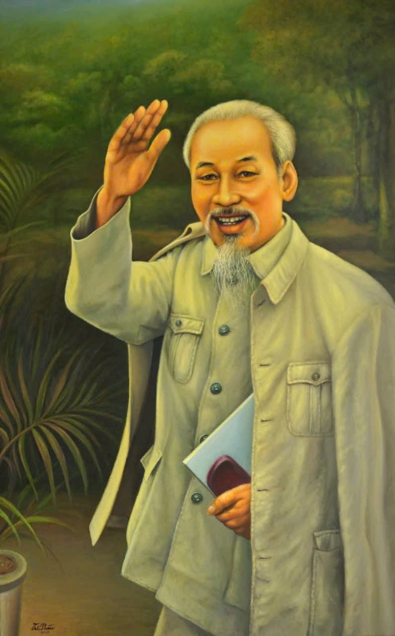 Xuan Phuc’s paintings always convey a sense of intimacy and tenderness toward Uncle Ho.