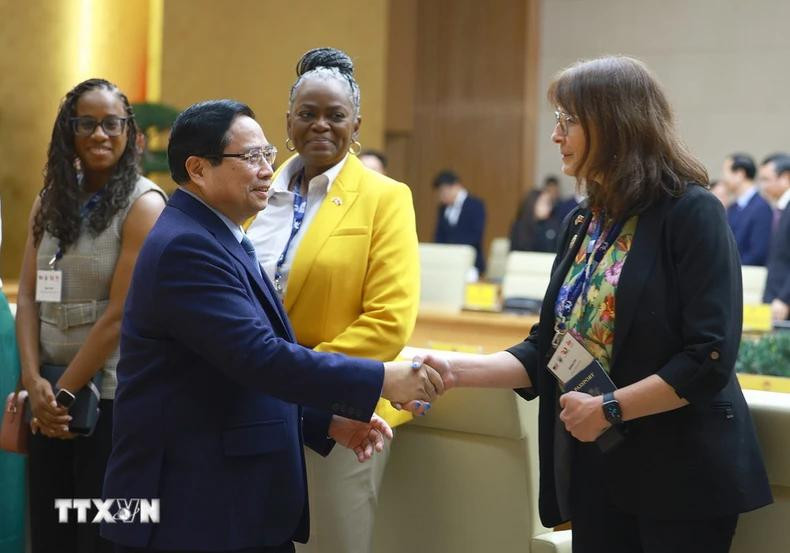 Prime Minister Pham Minh Chinh and leaders of US universities visiting Vietnam to attend IAPP. Prime Minister Pham Minh Chinh and leaders of US universities visiting Vietnam to attend IAPP.