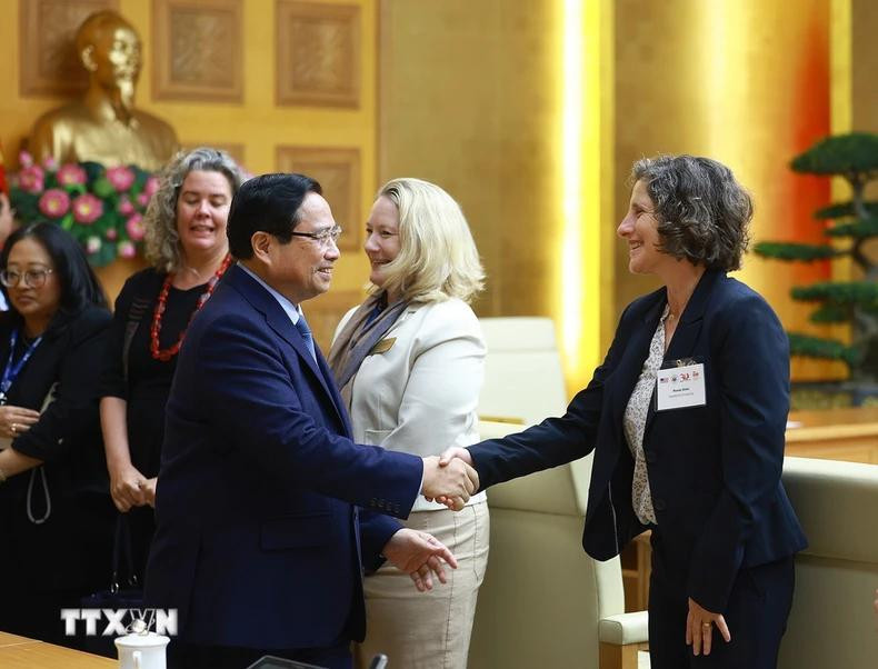 Prime Minister Pham Minh Chinh and leaders of US universities visiting Vietnam to attend IAPP. Prime Minister Pham Minh Chinh and leaders of US universities visiting Vietnam to attend IAPP.