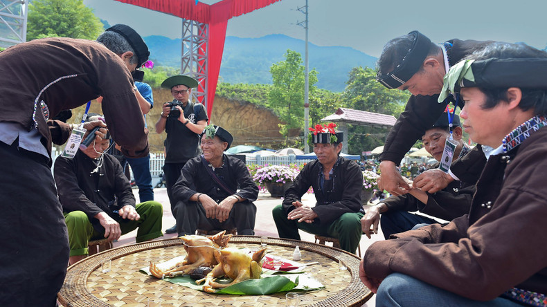 The shamans also tie sacred threads around the wrists of the buffalo owners — a gesture believed to bestow blessings and good fortune upon the families whose buffaloes have taken part in the ceremony. The shamans also tie sacred threads around the wrists of the buffalo owners — a gesture believed to bestow blessings and good fortune upon the families whose buffaloes have taken part in the ceremony.