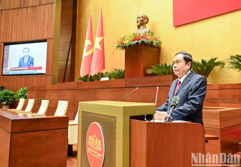 National Assembly Chairman Tran Thanh Man presented a topic on “Amendments to the Constitution and legal system; Orientation for the election of deputies to the 16th National Assembly and People’s Councils at all levels for the 2026–2031 term.” National Assembly Chairman Tran Thanh Man presented a topic on “Amendments to the Constitution and legal system; Orientation for the election of deputies to the 16th National Assembly and People’s Councils at all levels for the 2026–2031 term.”